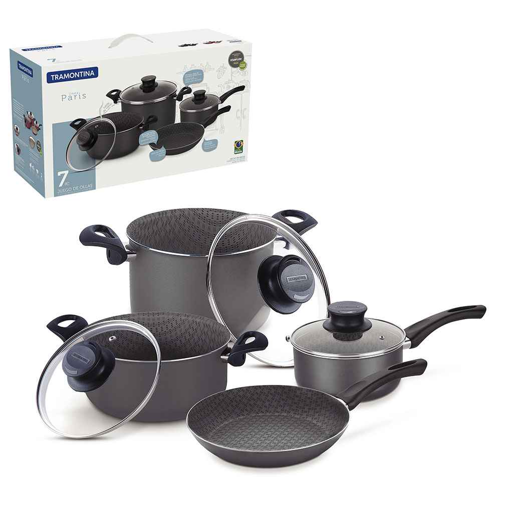 Juego Ollas Acero Inoxidable Bateria Cocina 7pz Tapas Vidrio